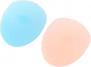 VICASKY 2pcs Silicone Face Cleanser Massager Brush Pad Gentle Handheld Scrubber for All Skin Non Abrasive Design for Sensitive Skin Includes Blue and Rosy Colors