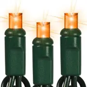 ORANGE LED Christmas String Lights Mini Lights Indoor Outdoor Holiday 70ct 24ft