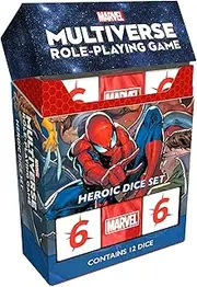Marvel Multiverse Roleplaying Game HEROICE DICE Set Acrylic Dice for Immersive Experience, Official Game Accessory for The Marvel Multiverse RPG - Made by CMON