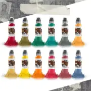 World Famous Tattoo Ink 12 Bottle Jason Ackerman Serial Killer Set