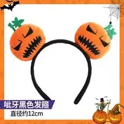 Halloween Pumpkin Headband 02 - Orange & Black - One Size