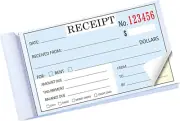 2 Packs Receipt with Carbon Copies,Receipt for Small Business,2-Part Carbonless,