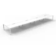 RAPIDLINE DELUXE RAPID INFINITY PROFILE LEG WORKSTATION No Screen 8 Person Double Sided W1200 x D750 x H730mm (per user) White Top White Frame