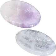 Ipetboom 2pcs Natural Worry Stone Facial Scraping Board for Anxiety Relief Stress Massage