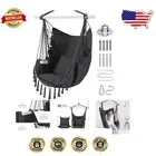Portable Macrame Hammock Chair - Comfortable Swing for Garden, Deck, or Balcony
