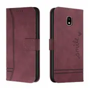 Closure Case with Flip Wallet Stand Function Cover for Samsung Galaxy J530 - Red