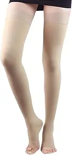 Lin Performance 20-30 mmHg Compression Medical Grade Stockings for Men and Women, Thigh High,Open Toe
