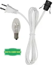 Clip in Lamp White Cord for Christmas Village House, Pumpkin Lights