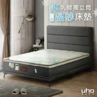 在飛比找Yahoo!奇摩拍賣優惠-訂製6X7雙人特大床 天然乳膠 冰晶紗 涼感 硬式 獨立筒床