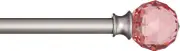 Amazon Basics Decorative 5/8" Curtain Rod with Faceted Ball Finials, 28"-48", Pink