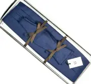 Robert Talbott Protocol 100% Silk Woven Blue Geometric Cummerbund Set NEW $325