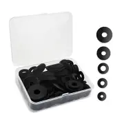 Yuntop 100 Pcs Black Flat Rubber Washers Assortment Kit, 5 Sizes