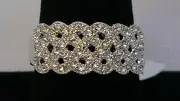 Park Lane Retired 3-Booking LACE Ring w/ Austrian Crystals Very Pretty! Size 5