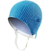 Water Gear, Natural Rubber Swim Bubble Cap (Blue, Medium)~Pool Cap~Protect Hair