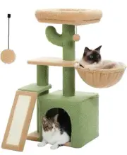 Cactus Cat Tree, 32'' Small Cat Tower Cat Condo with Sisal ramp