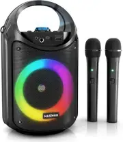 Karaoke Machine for Kids and Adults with 2 Wireless Bluetooth Microphones PA