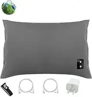 Grounding Pillowcase 20x28 inch, Conductive Mat for Better Sleep Healthy Earth Energy Grey Color with 15 ft Cords and Bracelet（Australian Adapter） (Gray)