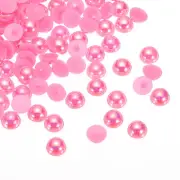 300pcs Flatback Pearls 12mm ABS Plastic Half Round Dome Pearls, Pink