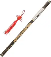 JEWEDECO Learning Dizi Bawu Flute Key Traditional Handmade Rosewood Chinese Instrument for Beginners Ethnic Style with Beautiful Tone and Workmanship
