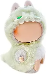 Plush Doll Clothes for Labubu - Cute Animal 17cm labubu Clothing, Premium Labubu Accessories Clothes for Collectors or Display - Kawaii Dinosaur Costume (No Doll)