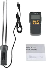 Auto Display Low Voltage Prompt Humidity Tester 45.0×13.0×5.0 Lcd Display Digital Grain Meter Humidity Tester For Wheat Corn Paddy Automatic Temperature Compensation Humidi