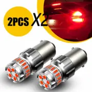 Red 1156 7506 P21W BA15S LED Brake Rear Light Tail Bulbs Light Anti Hyper Flash (for: Renault)