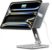 Magnetic Charging Stand for iPad Pro 11" / iPad Air 11" M2 M3, Foldable Aluminum Alloy Tablet Holder with Magnetic Charging Compatible with IPad Pro 11" 1st/2nd/3rd/4th Gen & i Pad Air 11" 4th/5th Gen