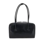 [Margesherwood] Margesherwood Double-handle Zip-top Tote Bag ONE SIZE BLACK