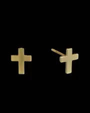 14K Petite Cross Studs