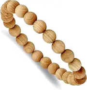 [JewelryWeb] 8mm Cypress Wood Beaded Stretch Bracelet-Stretch-Bracelet for Women
