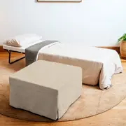 Foldlux Ottoman Folding Bed Guest Sofa with Slip Cover, Oatmeal