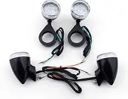 Artudatech Turn Signal Fog Light 41mm Relocation Fork Clamp Sportster Black For Ha-rley Dyna