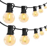 Outdoor String Lights, 25Ft Globe Patio Lighting with G40 Shatterproof Bulbs, Wa