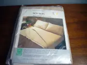 Sears Bon Bon Perma Prest Muslin TWIN Fitted SHEET Taupe Sand Tan NEW NOS
