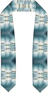 [EdWal] White Lotus Flowers print Graduation Stole and Sash Class for Unisex Adult Honor Stole Honor Stole of 2025