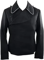 [militaryharbor] WWII WW2 German Elite Panzer Officer Black Gabardine wrap Jacket