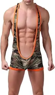[FEANCH] Sexy Bodysuit Men Corset High Elasticity One-Piece Clothing Shapers Slim Corrective Body Backless Wrestling Romper Bodysuits
