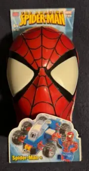 Mega Bloks 65-piece Spider-Man Head Container with Vehicle #1986 - Sealed in Pkg