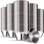 1.5 oz Stainless Steel Condiment Cups (120 Pack), Individual Portion Dipping Sauce Cups, Small Metal Ramekins for Ketchup, Marinara, BBQ Sauce, and More! Reusable Condiment Cups for Restaurants