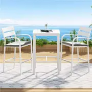 2 Seater Gardeon 3PCS Outdoor Bar Set Table and Stools Bistro Set Dining Chairs Patio Aluminium