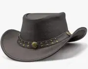 Australian Outback Leather Cowboy Shapeable Hat Medium Hadzam