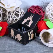 BEAUTY AND THE BEAST Music Box Handmade Wooden Manual Crank Tale as Old As Time