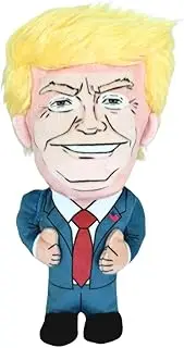 8" Plush Donald Trump Squeak Dog Toy - Hilarious Political Pet Chew Toy for Dogs and Cats, Perfect for Fetching, Chewing, and Cuddling - Built-in Squeaker for Non-Stop Pet Entertainment and Laughs