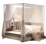 Simple 4 Corners Post Curtain Bed Canopy Bed Frame Canopies Net Bed Curtains,...