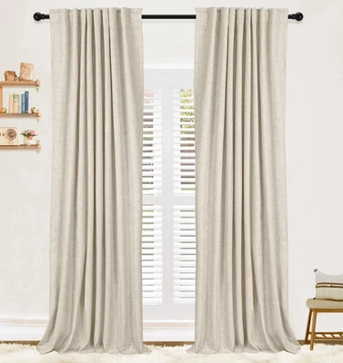MIULEE Linen Texture Curtains 52"x96" 2 Panels - NEW
