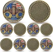 10PCS Colorful Thin Silver Line Challenge Coin - Correctional Officer Prison Police Thin Gray Line Medallions - Thank You Law Enforcement Corrections Officer Gifts - Honor US Correctional Officers