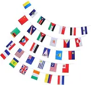 CHILDWEET String Flags Banner 100 Countries National Flags Polyester Bright Versatile Decor School Library Garden Backyard Public