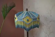 Lampshade dome petrol gathering hand-stitched table lampshade floor lampshade