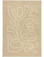 [Miss Amara] Virra Hand Drawn Washable Rug in Beige