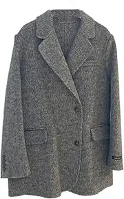 [nichangyuyi] Single breasted popular suit mulberry silk ultra-fine wool coat double-sided cashmere women's coat